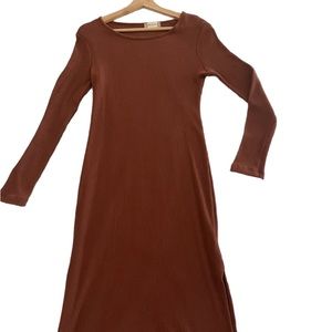 Brown midi dress